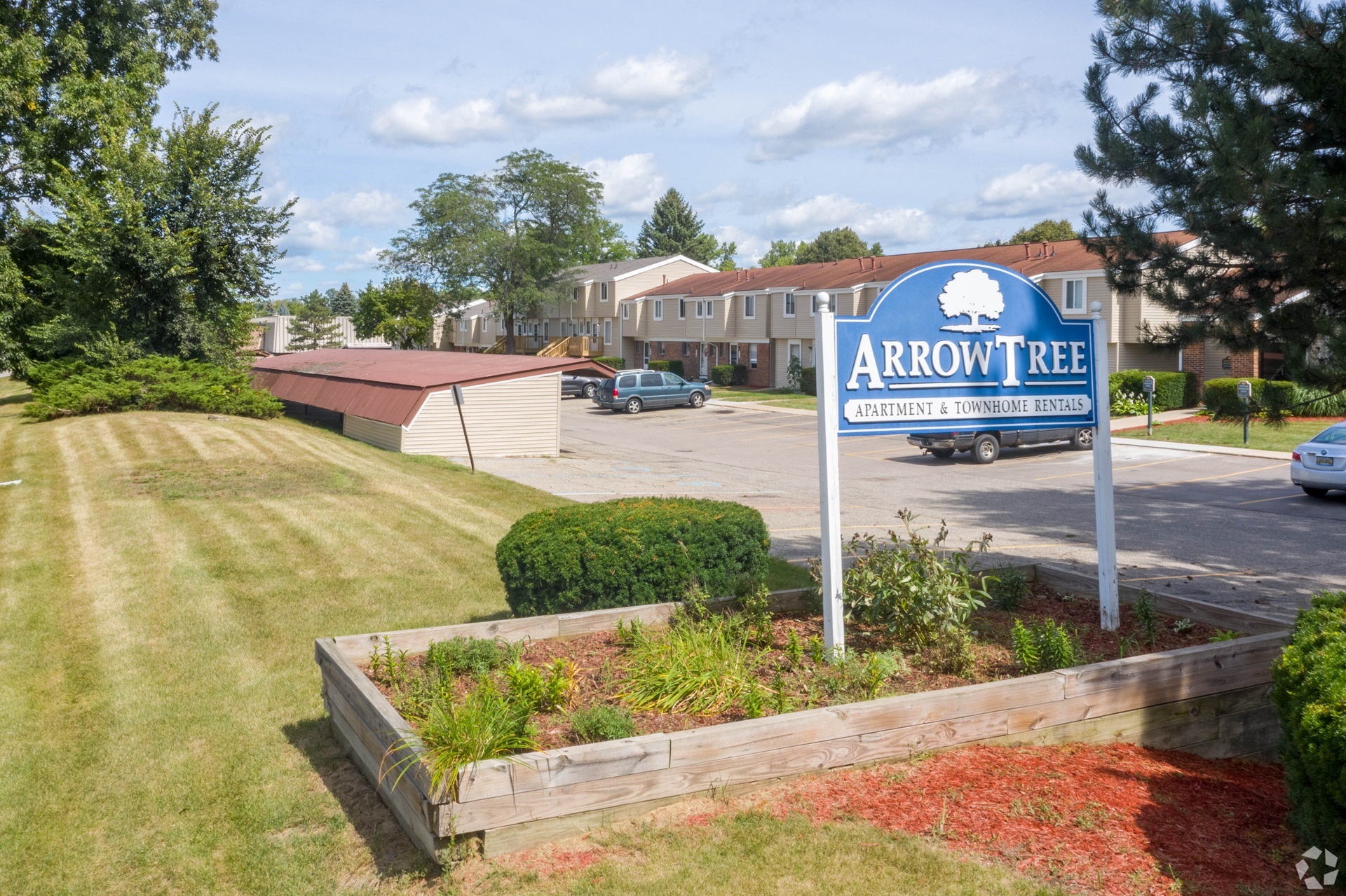 Arrowtree Apartments entrance in Okemos Michigan