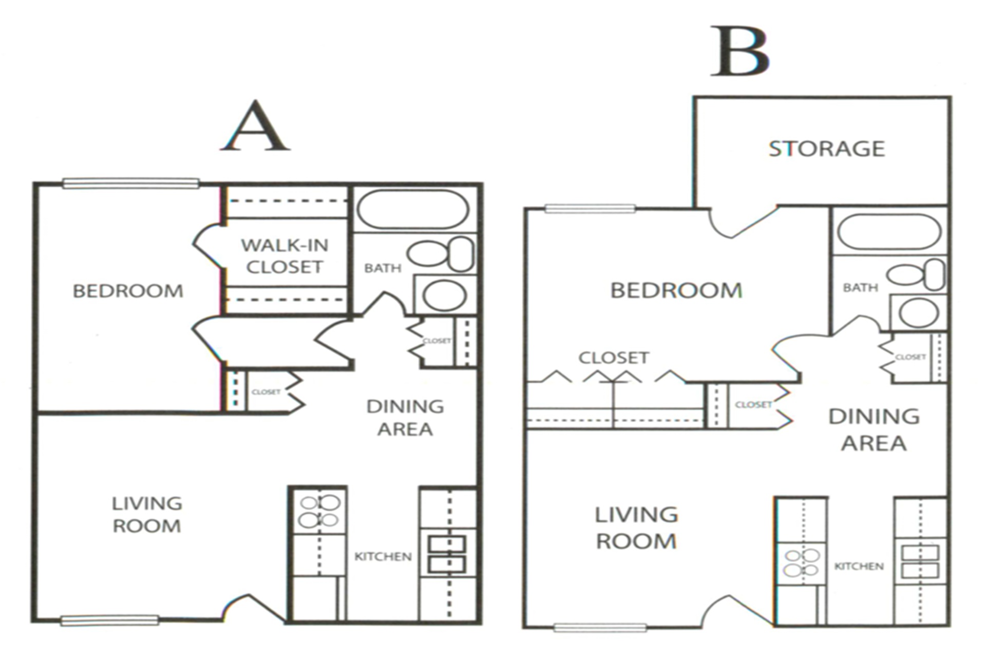 Arrowtree Apartments one bedroom floor plan in Okemos MI