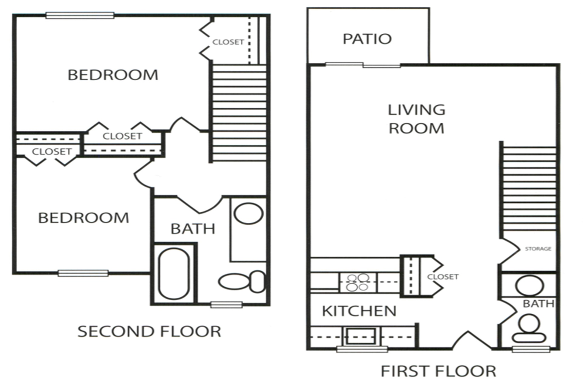 Arrowtree Apartments two bedroom apartment layout